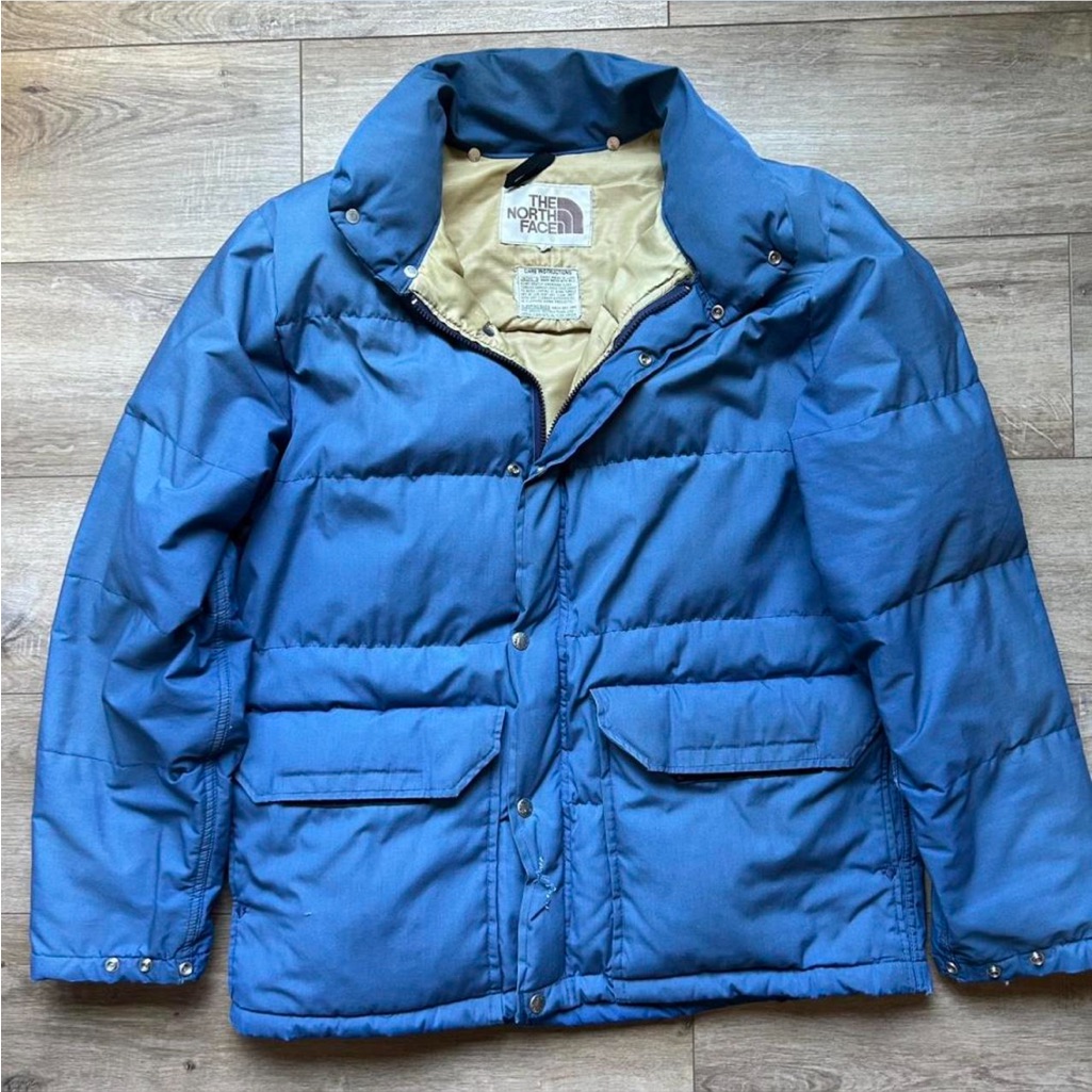 Vintage 80s The North Face Down Puffer Jacket Blue Large Made In Usa